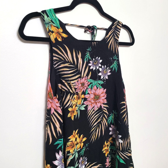 Umgee Women’s Small Black Floral Print Sleeveless Mini Dress - Picture 1 of 7